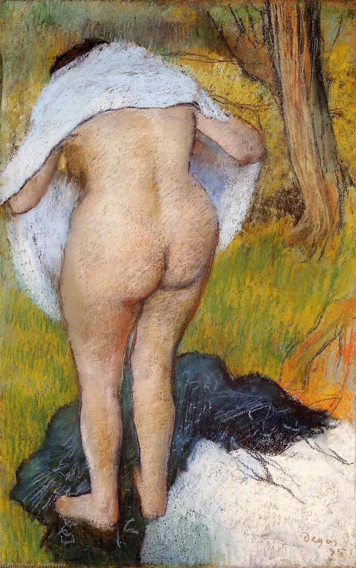 Nude Woman Pulling On Her Clothes — Edgar Degas