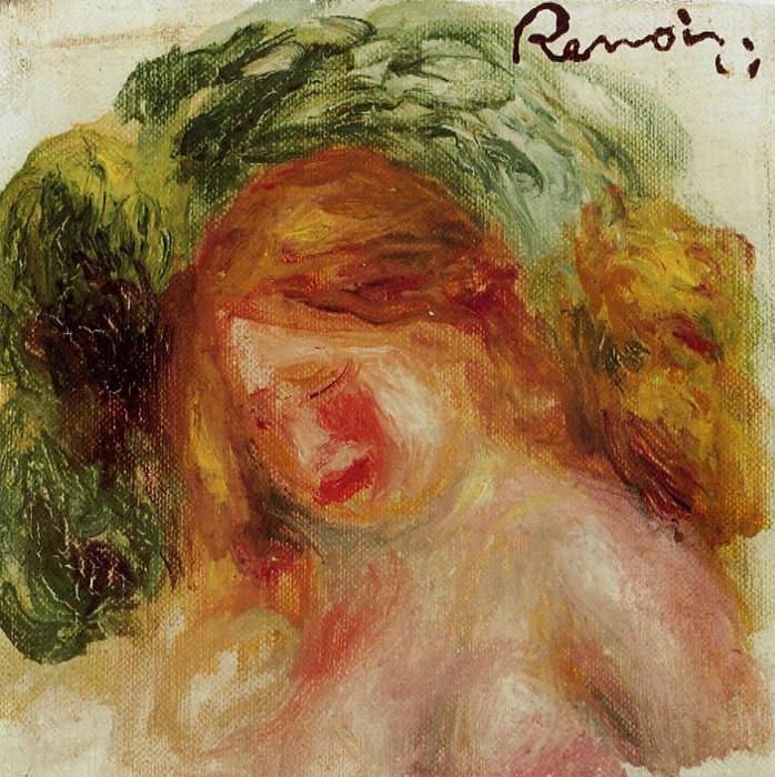 Head Of A Woman — Pierre-auguste Renoir