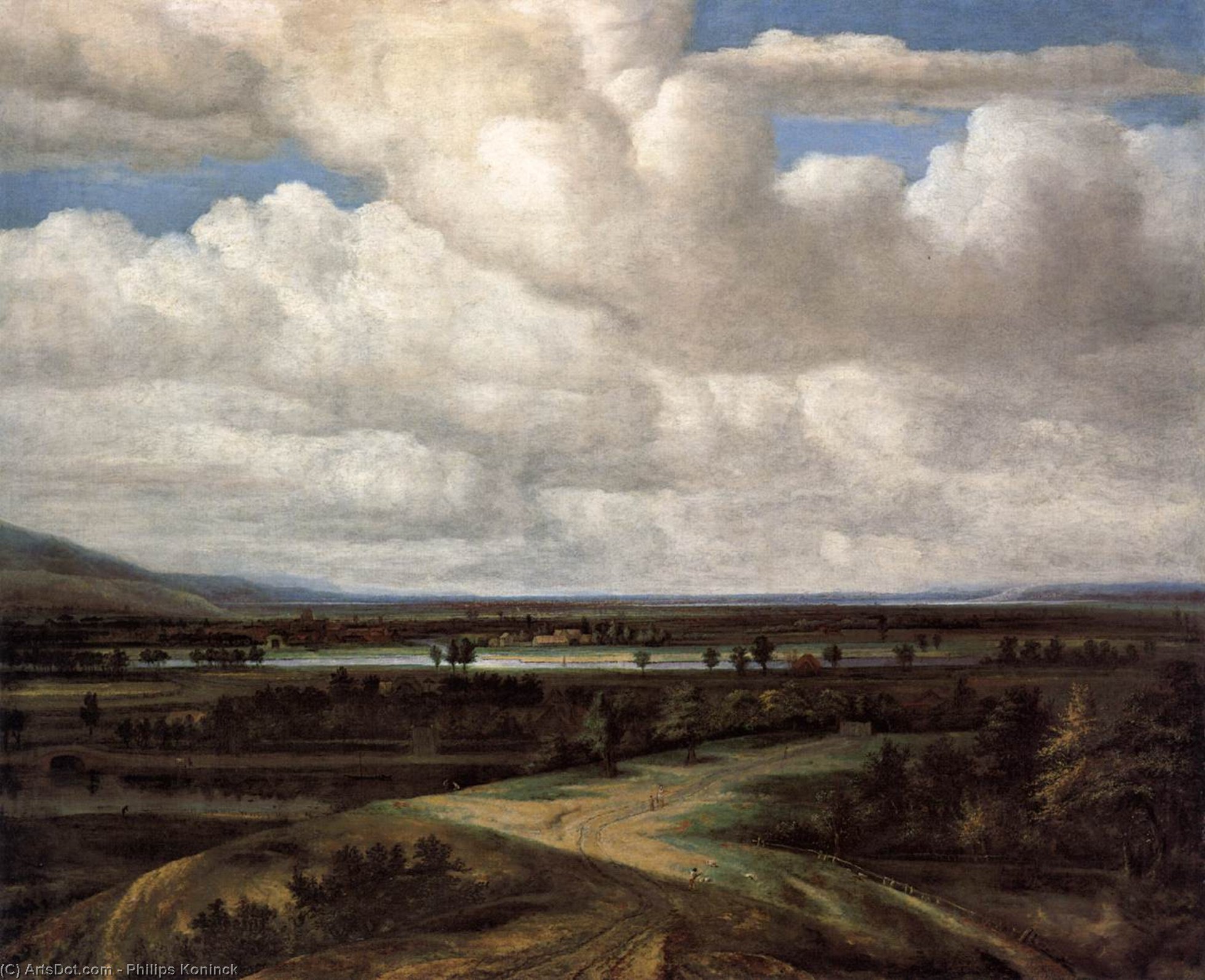 Panoramic Landscape With A Country Estate — Philips De Koninck