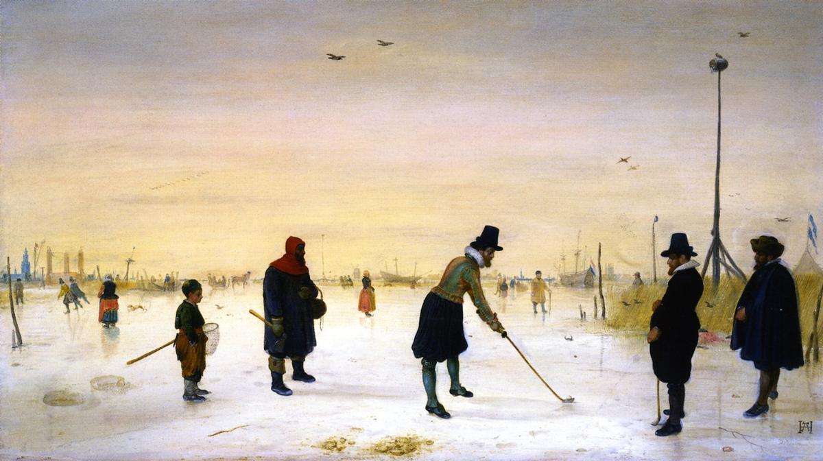 Golf Players On The Ice — Hendrick Avercamp