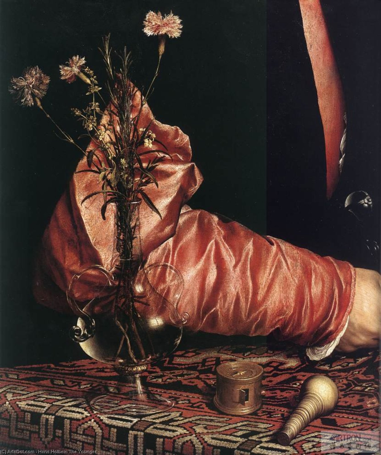 Portrait Of The Merchant Georg Gisze (detail) — Hans Holbein The Younger