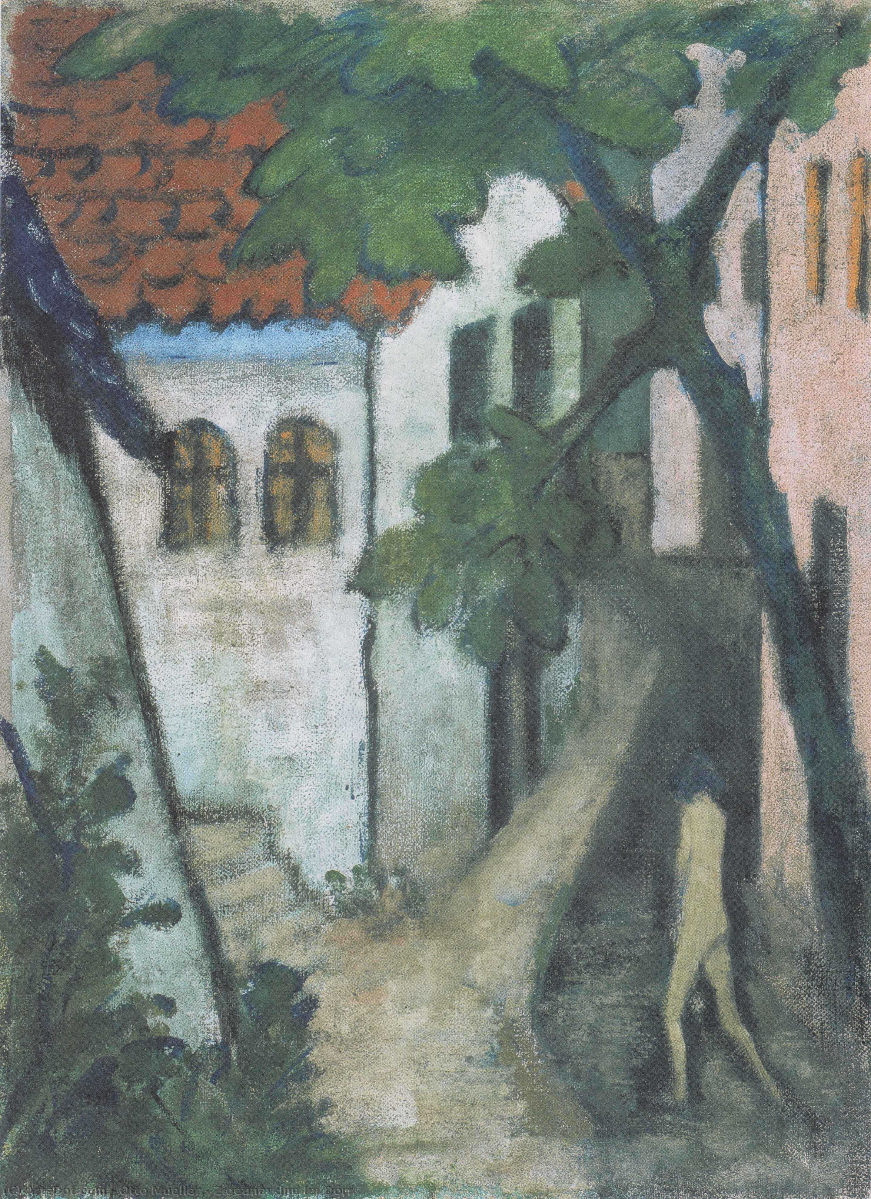 Zigeunerkind Im Dorf — Otto Mueller