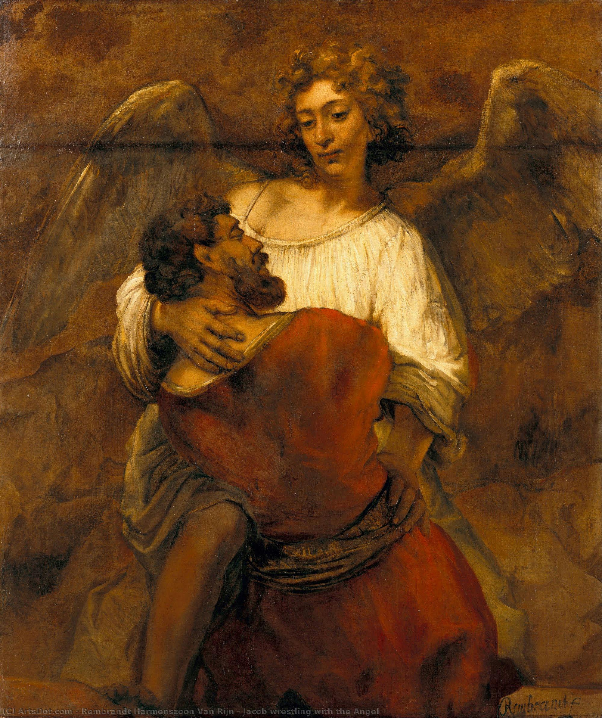 Jacob Wrestling With The Angel — Rembrandt Van Rijn