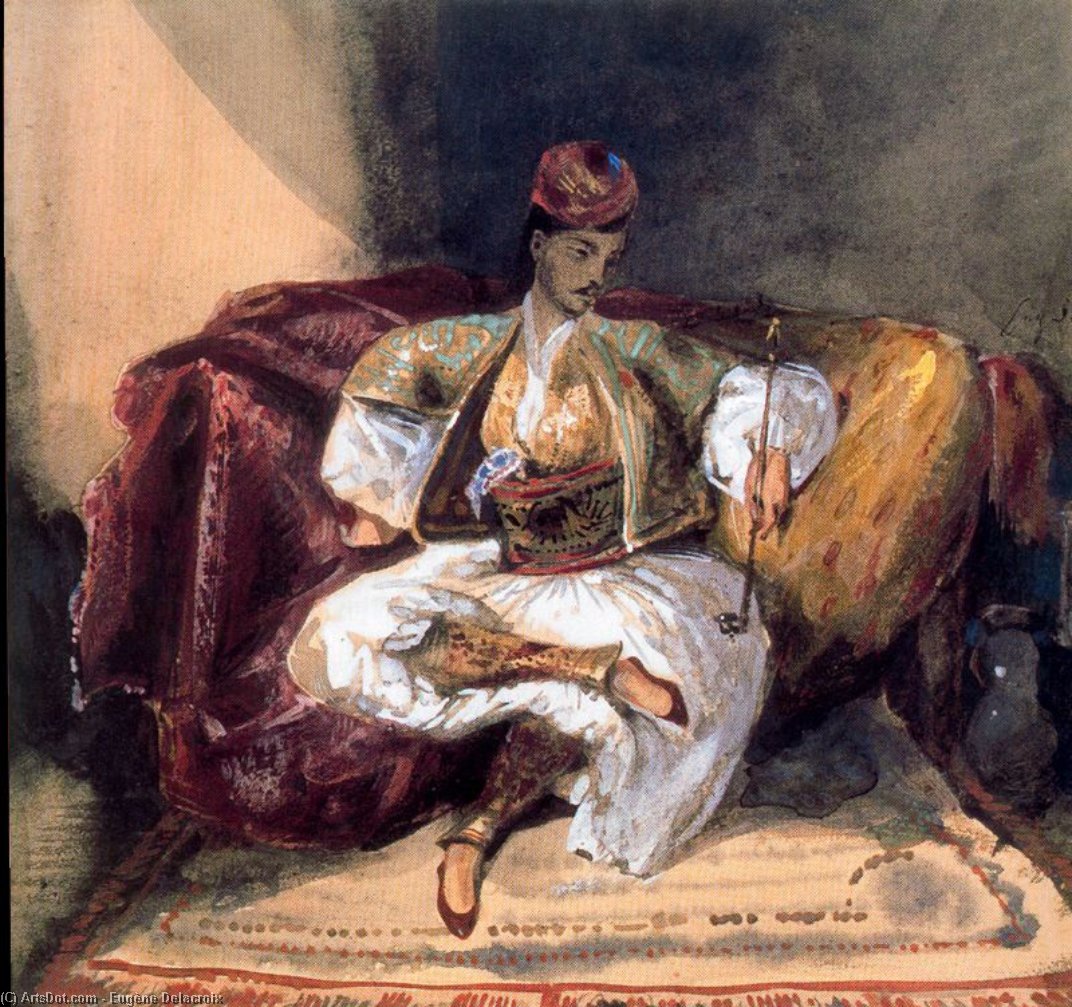 Seated Turk Smoking — Eugène Delacroix