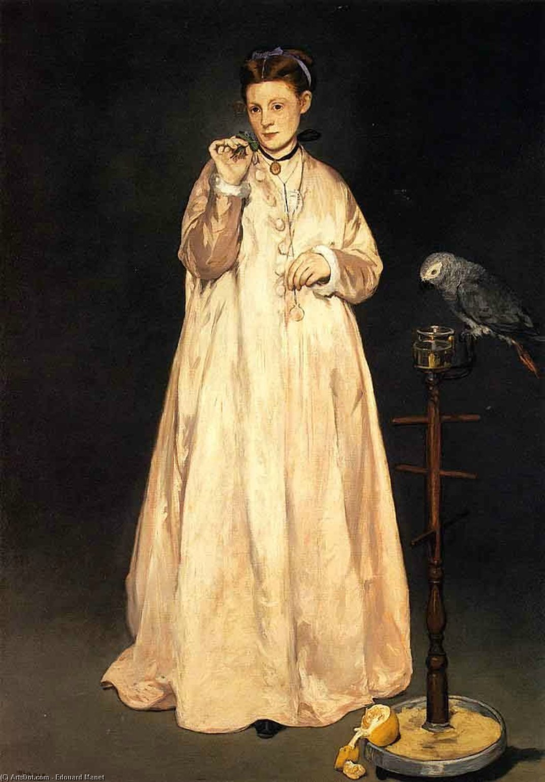 Woman With A Parrot — Édouard Manet