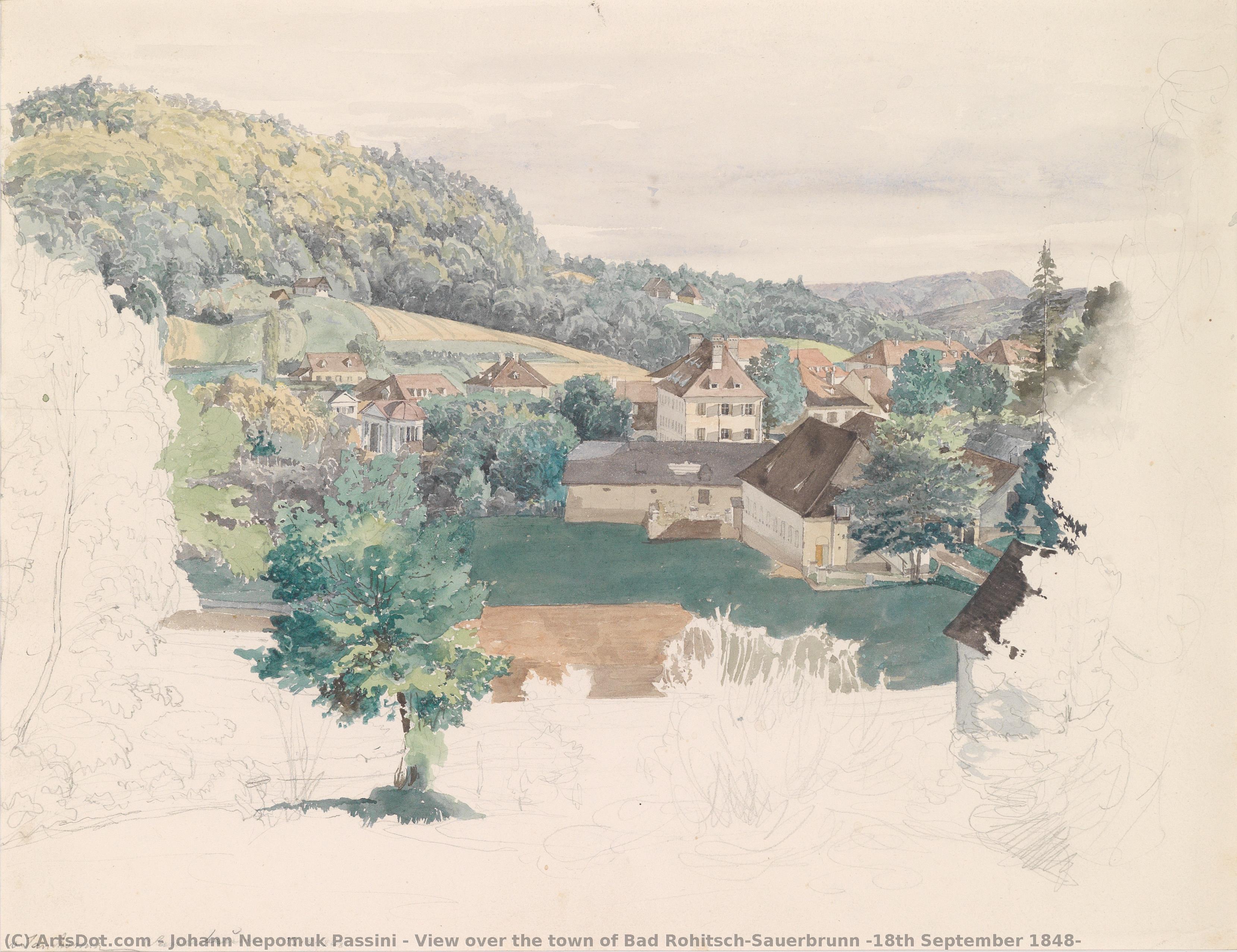 View Over The Town Of Bad Rohitsch-sauerbrunn (18th September 1848) — Johann Nepomuk Passini