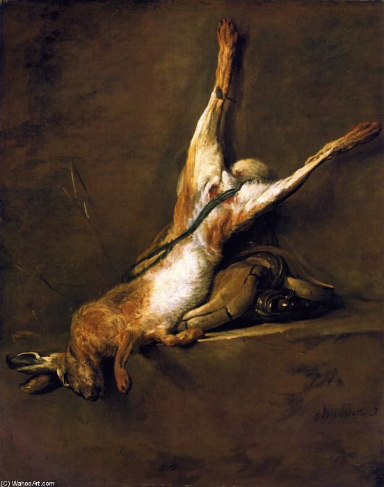 Hare With Powder Flask And Game Bag — Jean-baptiste-siméon Chardin