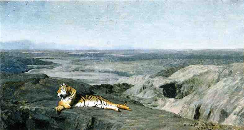 Night On The Desert (study) (also Known As Tiger Resting In The Moonlight) — Jean-léon Gérôme