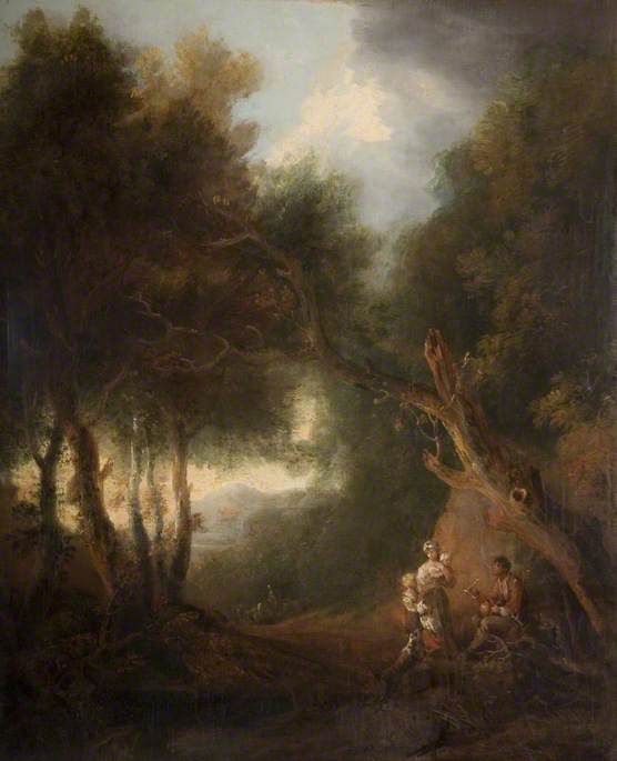 A Wooded Landscape, Autumn Evening — Thomas Gainsborough