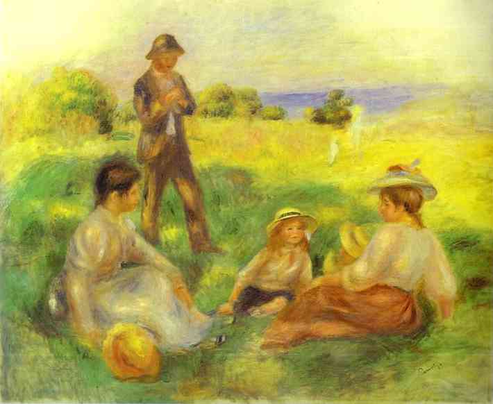 Landscape In Berneval With People (paysage Ó Berneval Avec Personnages) — Pierre-auguste Renoir