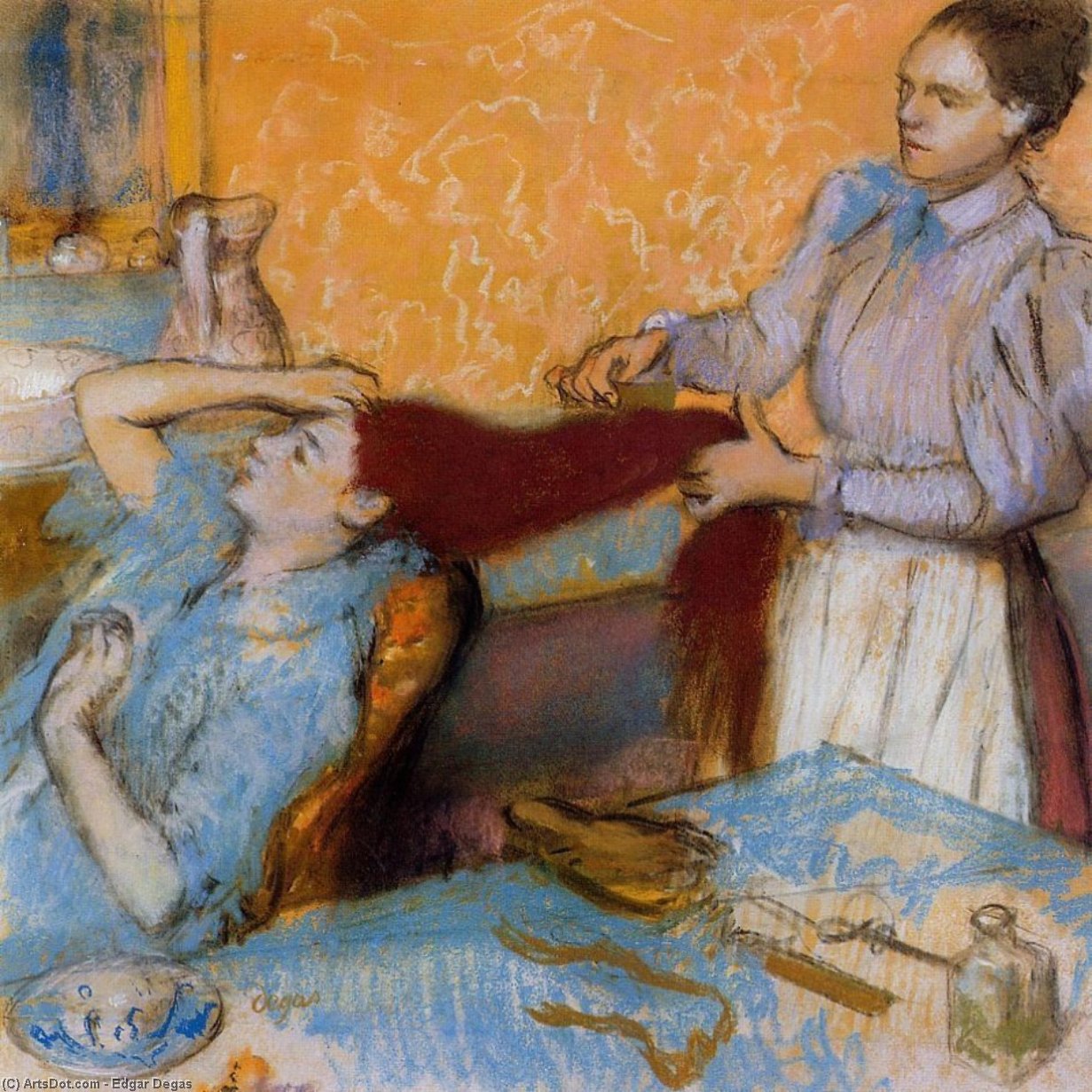Woman Having Her Hair Combed — Edgar Degas