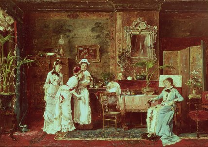 Visit To A New Mother — Mihály Munkácsy