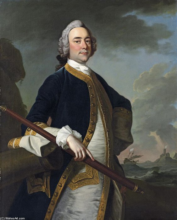 Portrait Of A Flag Officer Of The White Squadron — Thomas Hudson