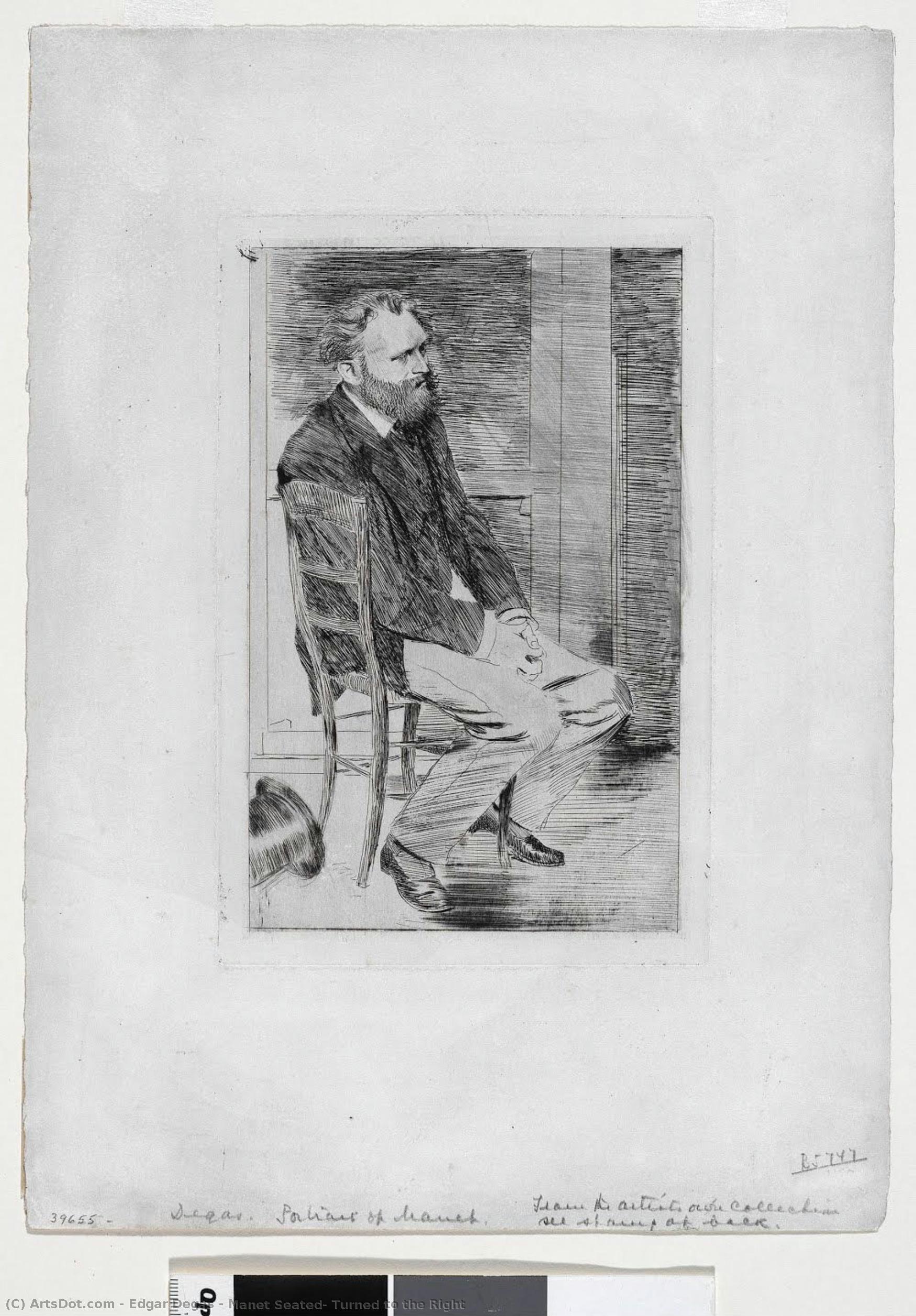 Manet Seated, Turned To The Right — Edgar Degas