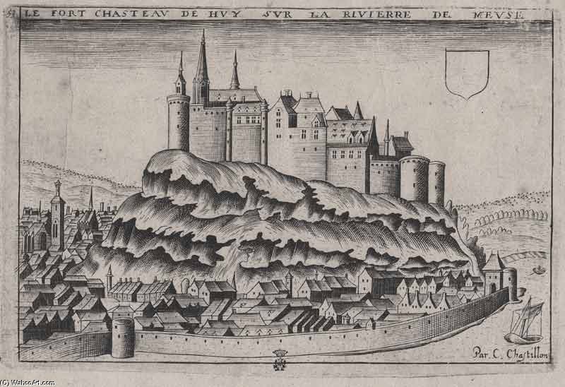 Ancient Sketching Of Huy Castle — Claude Chastillon