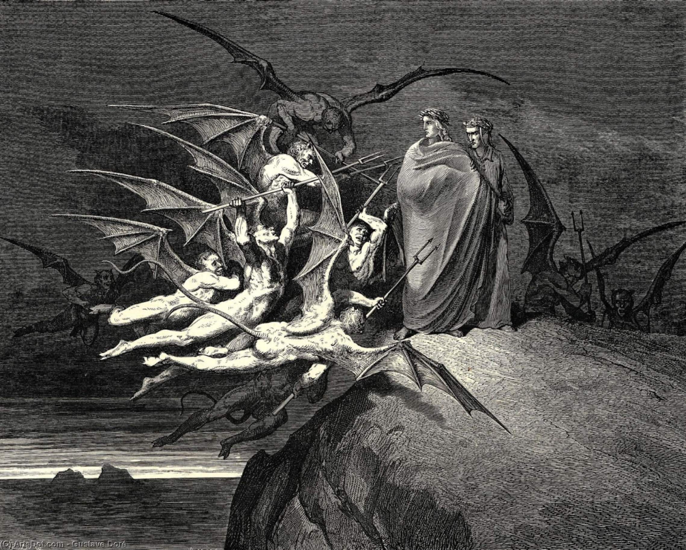 The Inferno, Canto 21, Line 70. “be None Of You Outrageous.” — Paul Gustave Doré