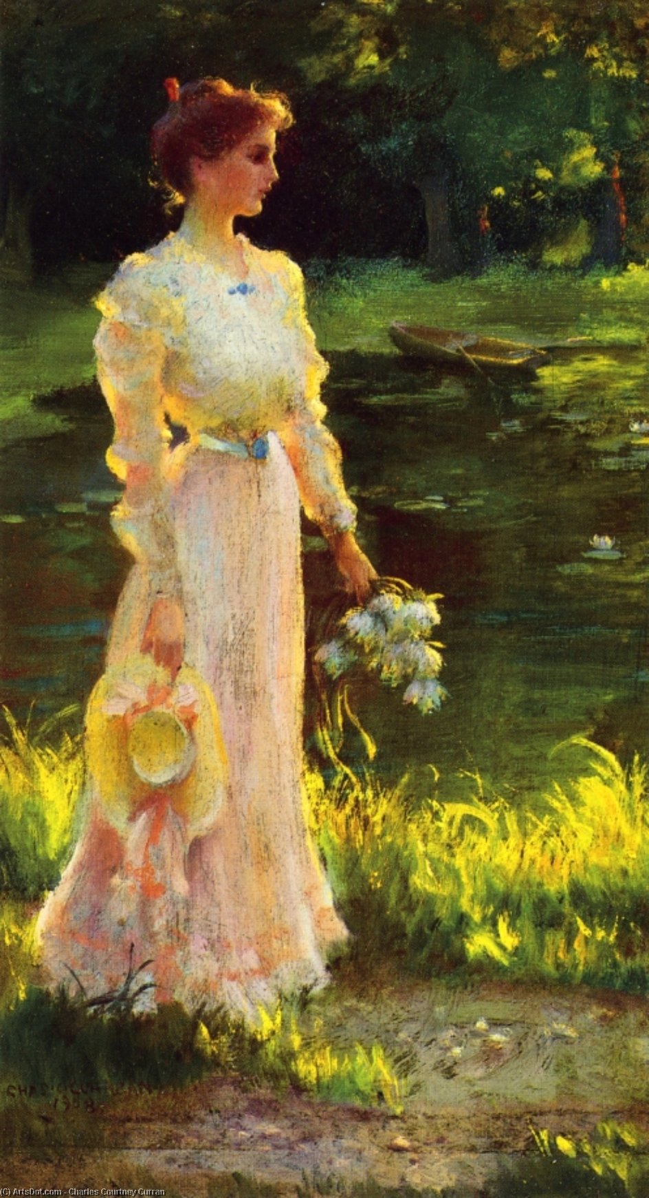 By The Lily Pond — Charles Courtney Curran
