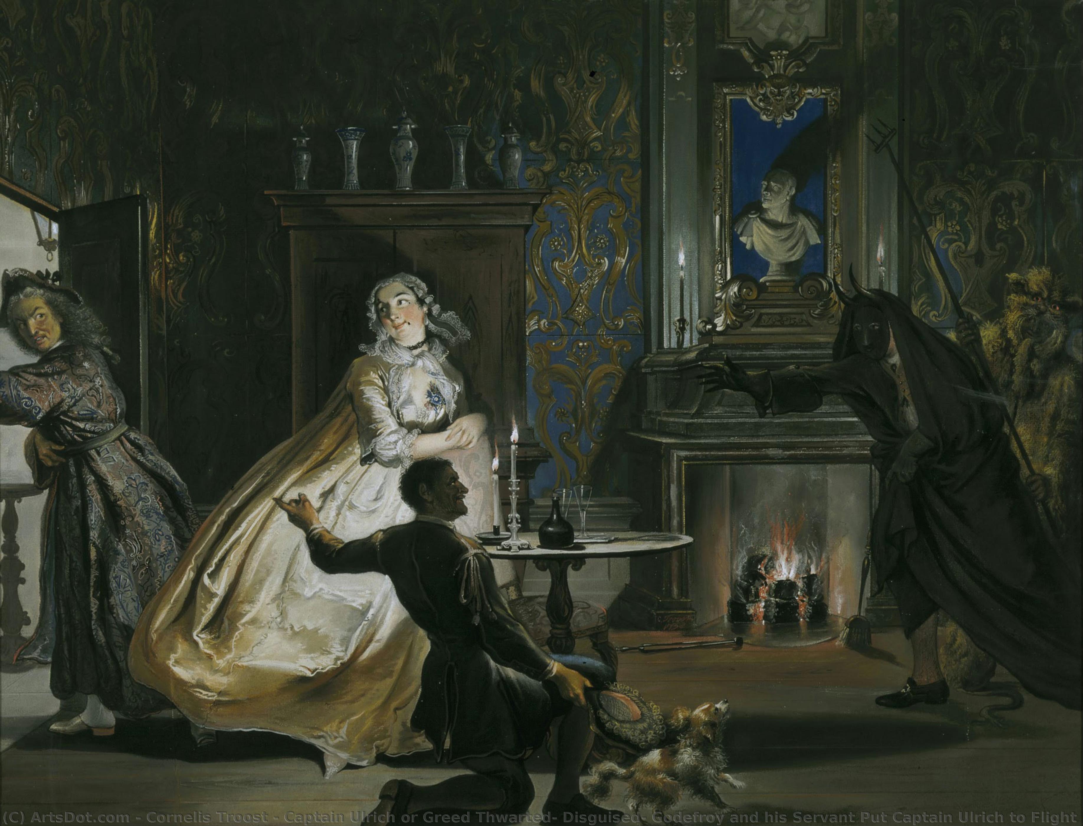 Captain Ulrich Or Greed Thwarted: Disguised, Godefroy And His Servant Put Captain Ulrich To Flight — Cornelis Troost