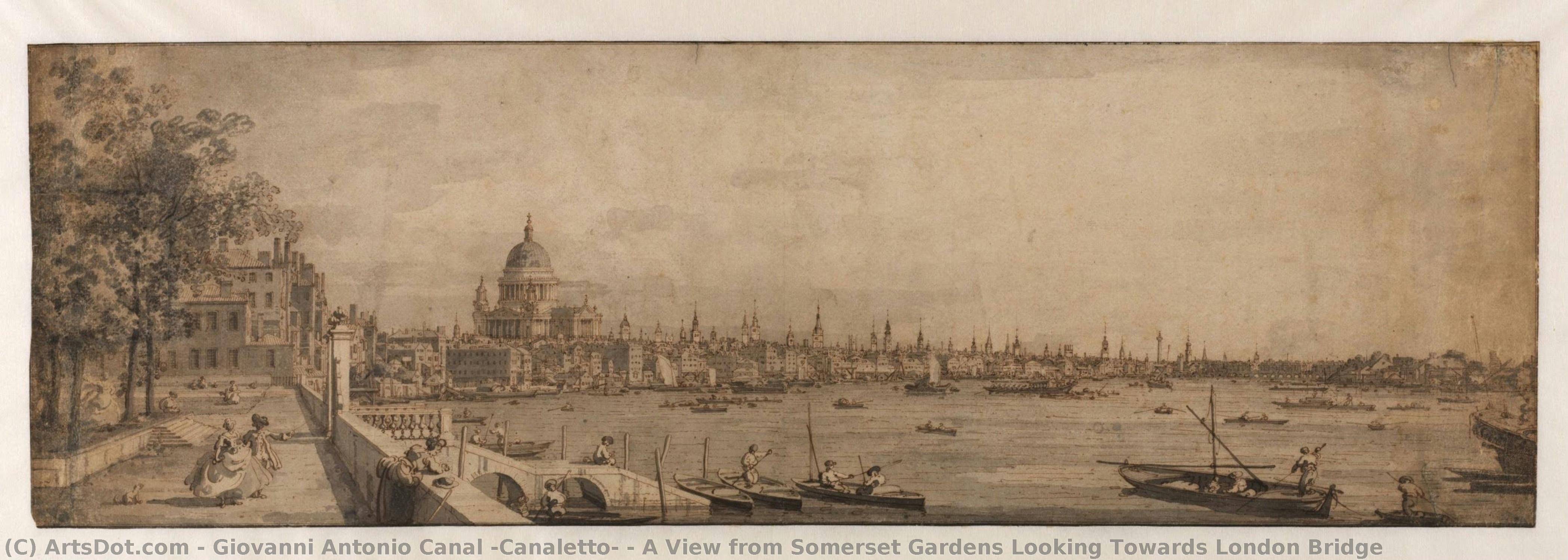 A View From Somerset Gardens Looking Towards London Bridge — Canaletto
