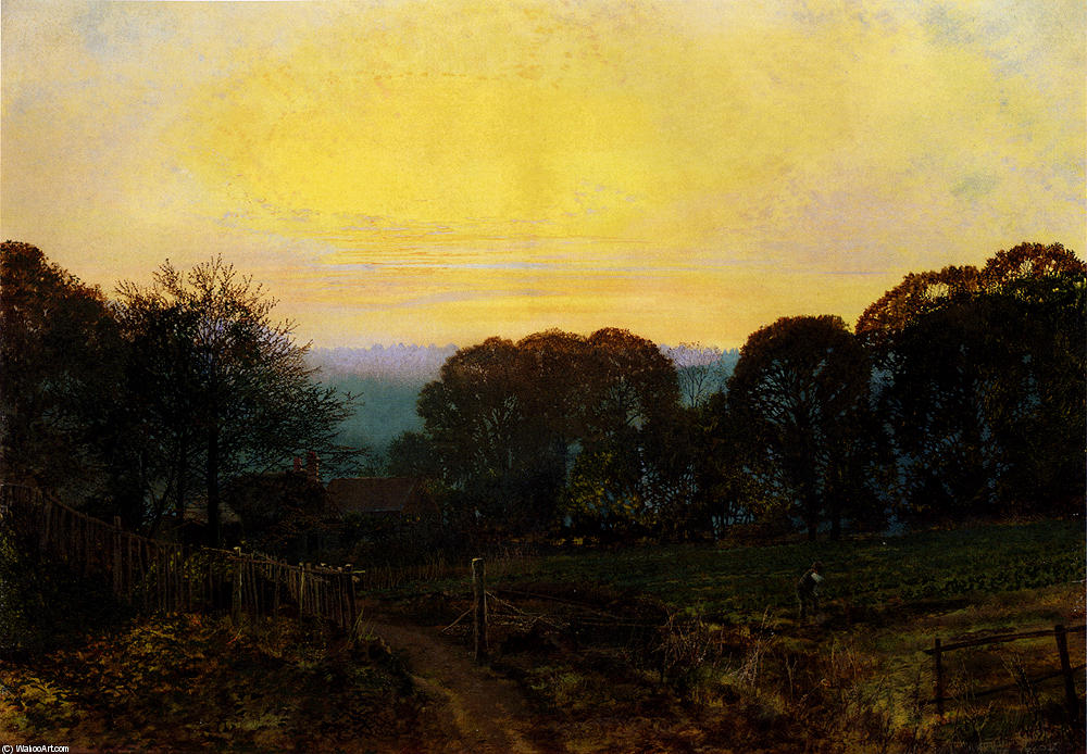 Twilight, The Vegetable Garden — John Atkinson Grimshaw