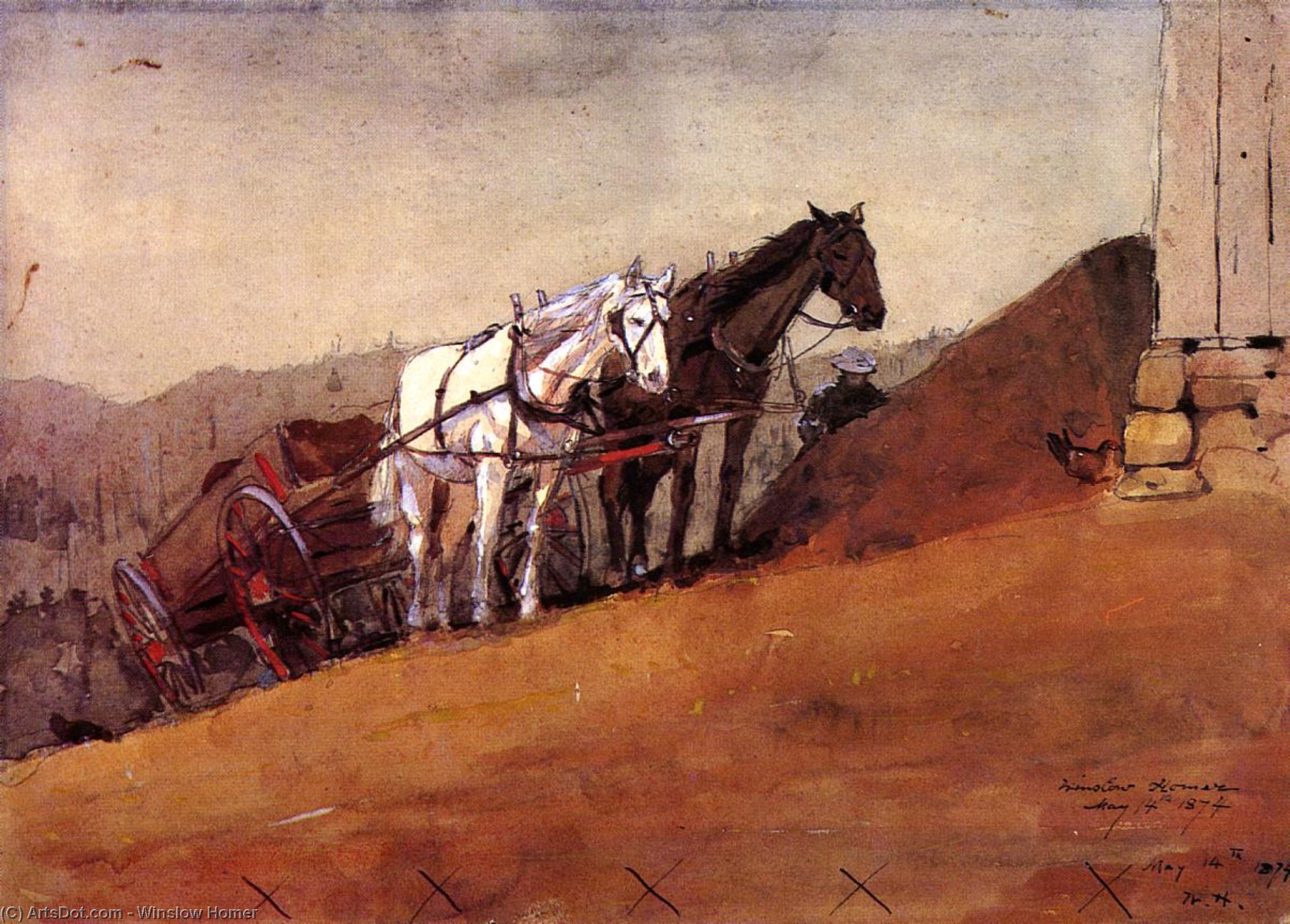 Hilltop Barn — Winslow Homer