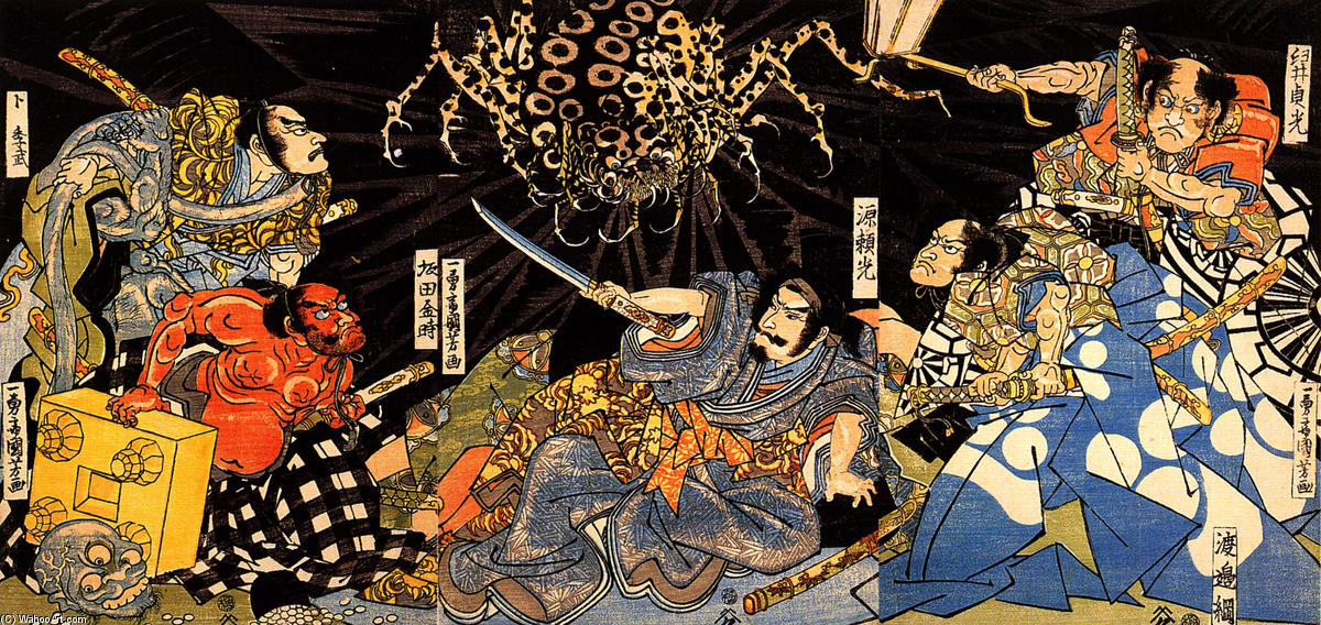 Raiko Tormented By The Earth Spider — Utagawa Kuniyoshi