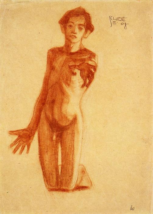 Knieender Junger Mann — Egon Schiele