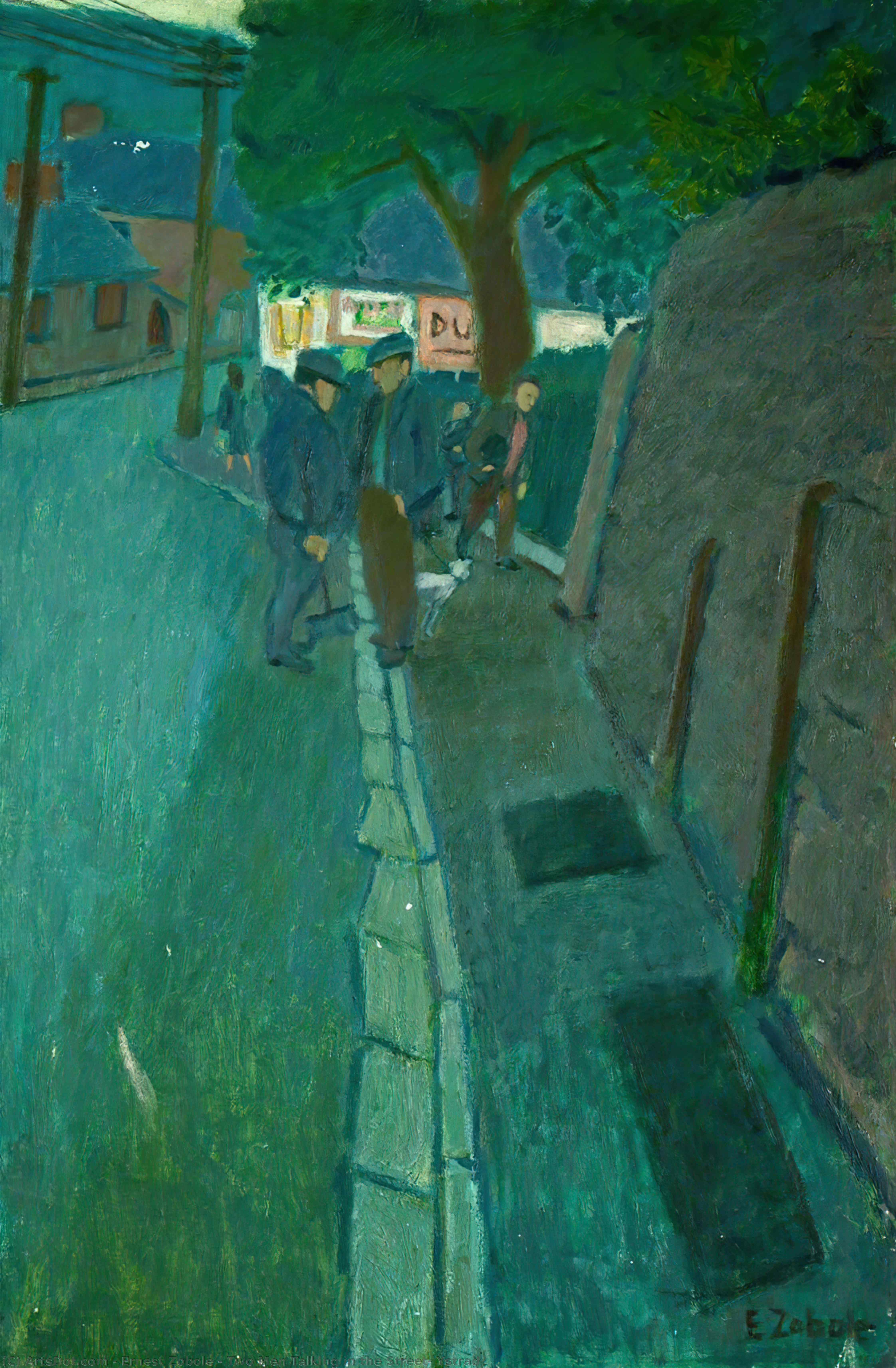 Two Men Talking In The Street, Ystrad — Ernest Zobole