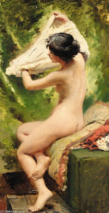 Beauty Preparing To Bathe — Konstantin Yegorovich Makovsky