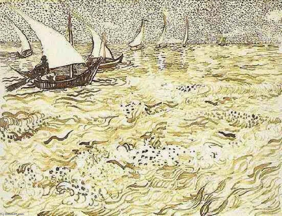A Fishing Boat At Sea — Vincent Willem Van Gogh