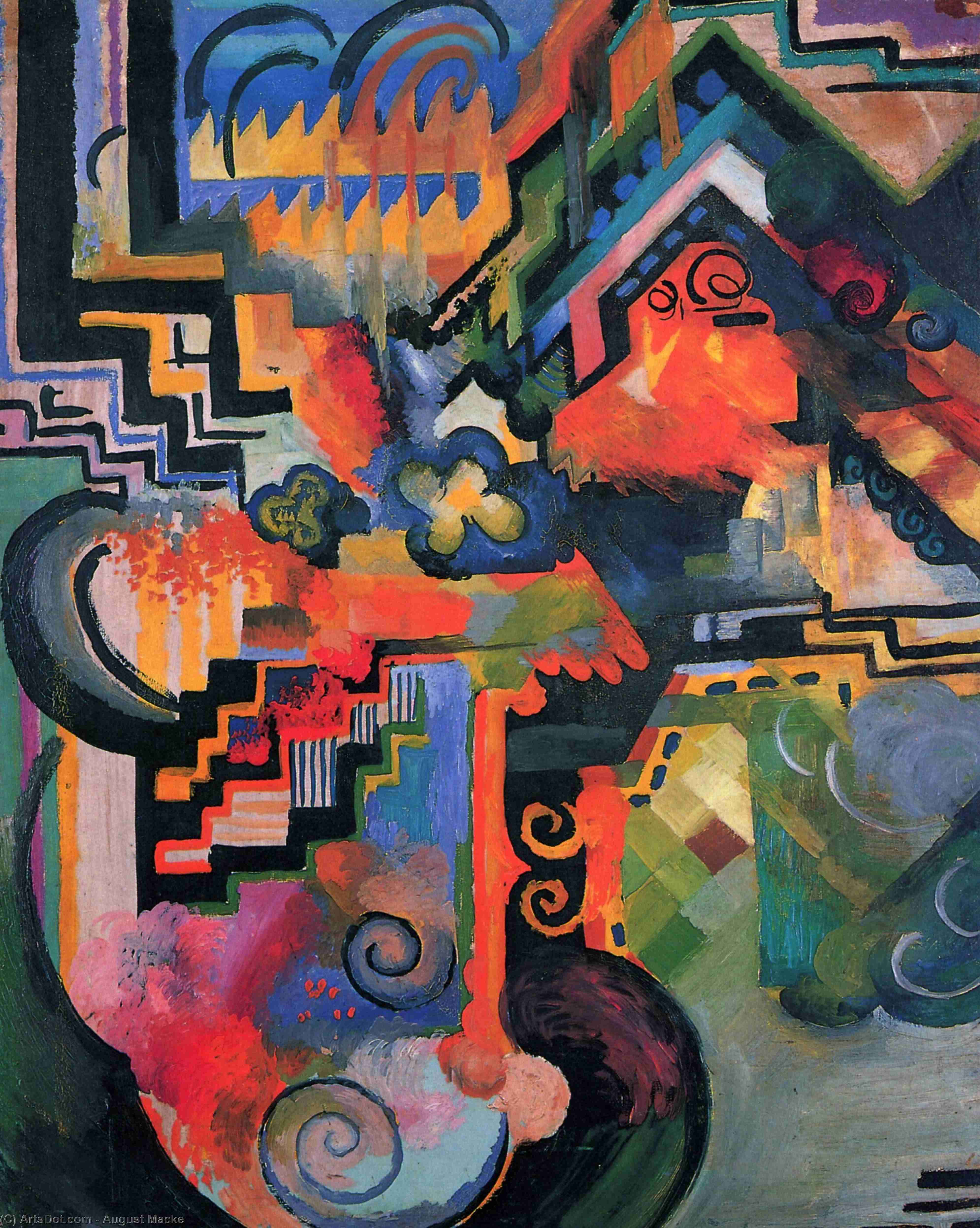 Colored Composition (hommage To Johann Sebastian Bachh) — August Macke