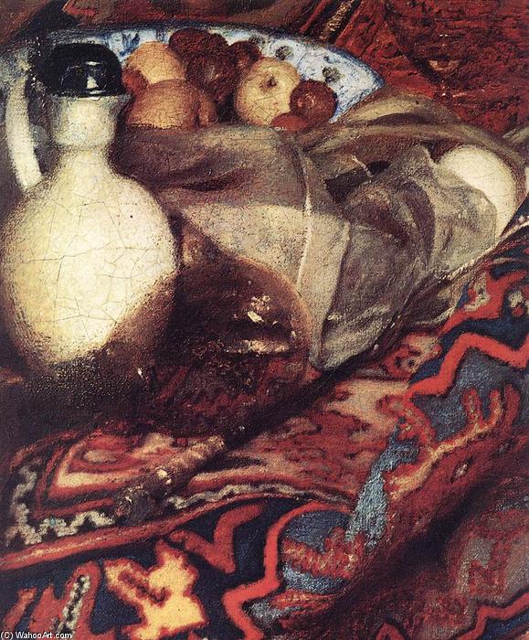 A Woman Asleep At Table (detail) — Johannes Vermeer