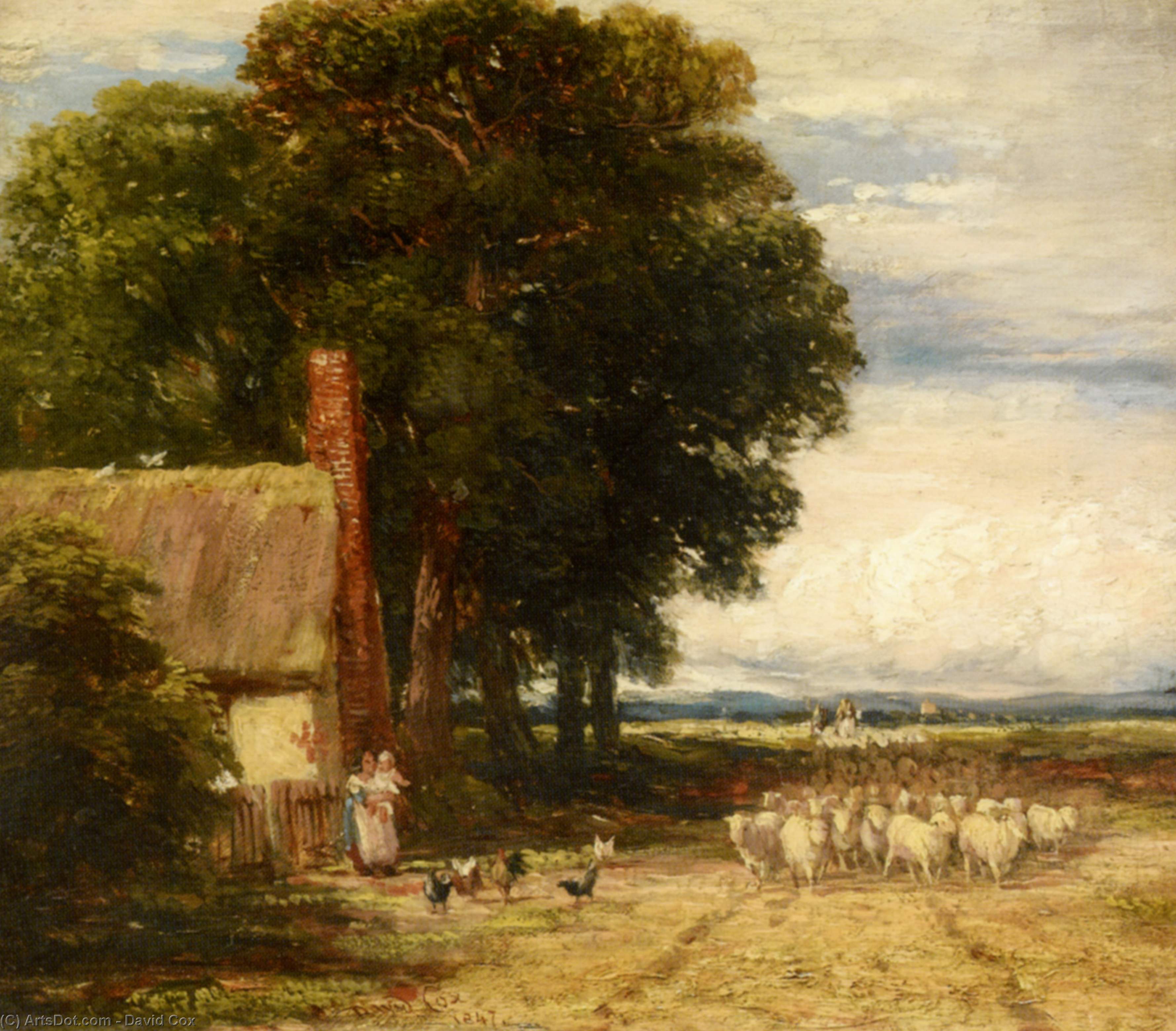 Landscape With A Shepherd And Sheep — David Cox