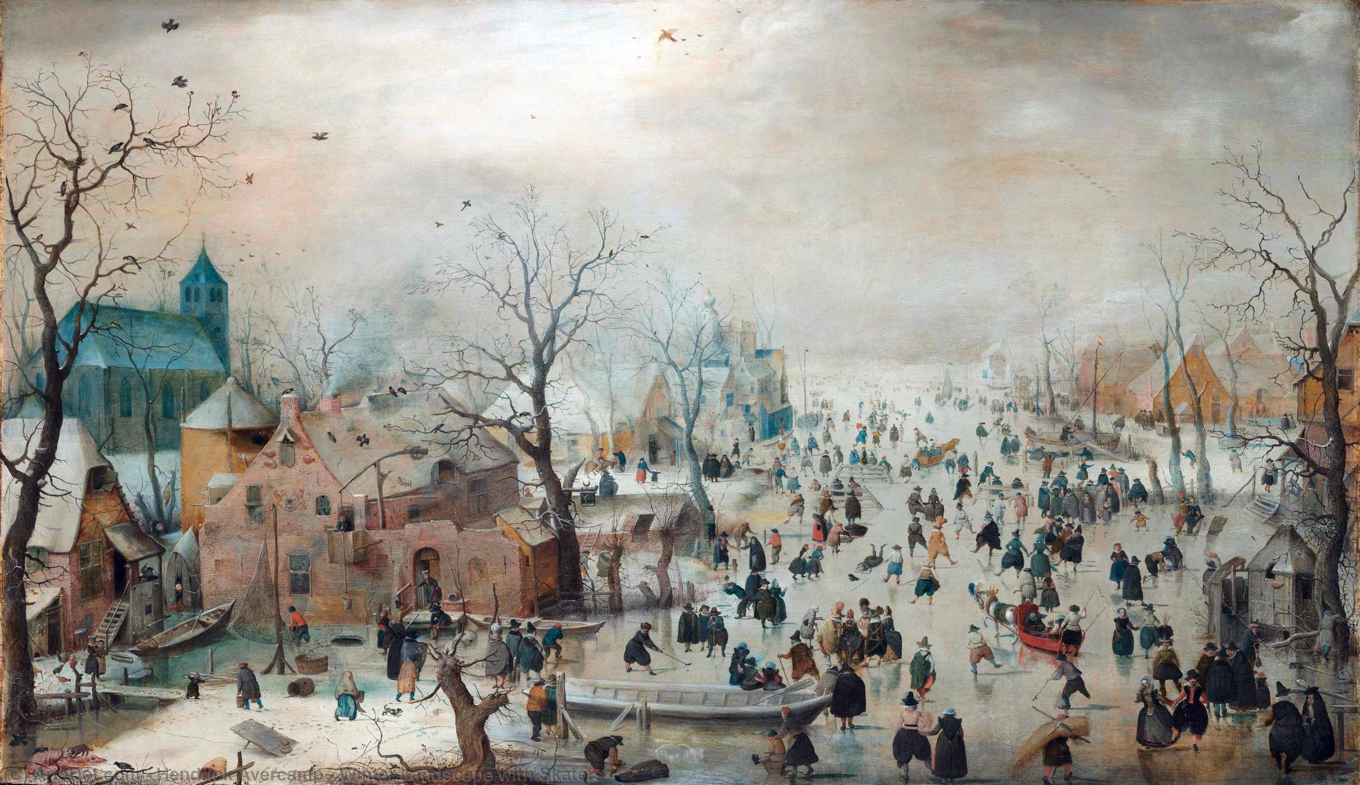 Winter Landscape With Skaters — Hendrick Avercamp
