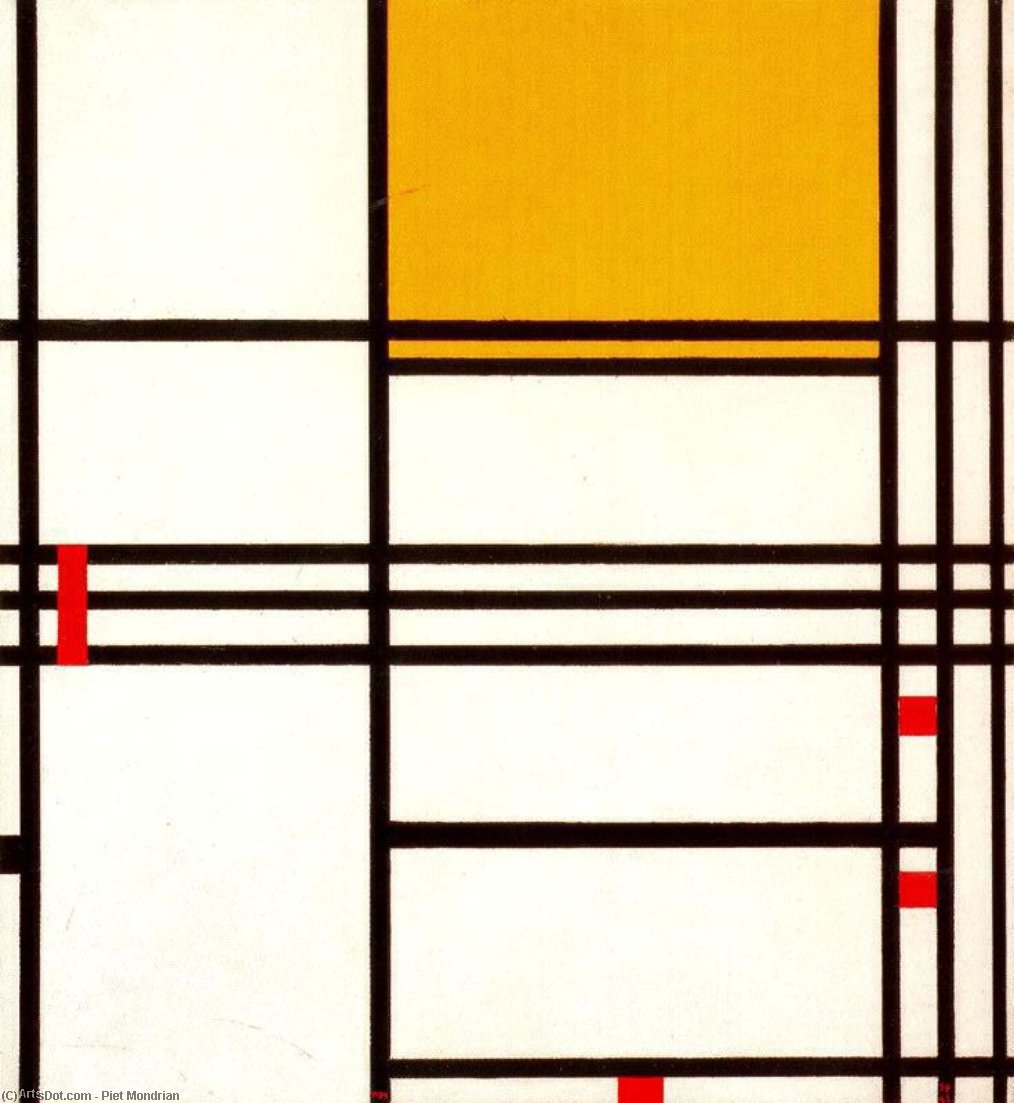 Composition With Black, White, Yellow And Red — Piet Mondrian