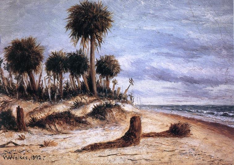 Palm Trees On The Beach At Fort Walton — William Aiken Walker