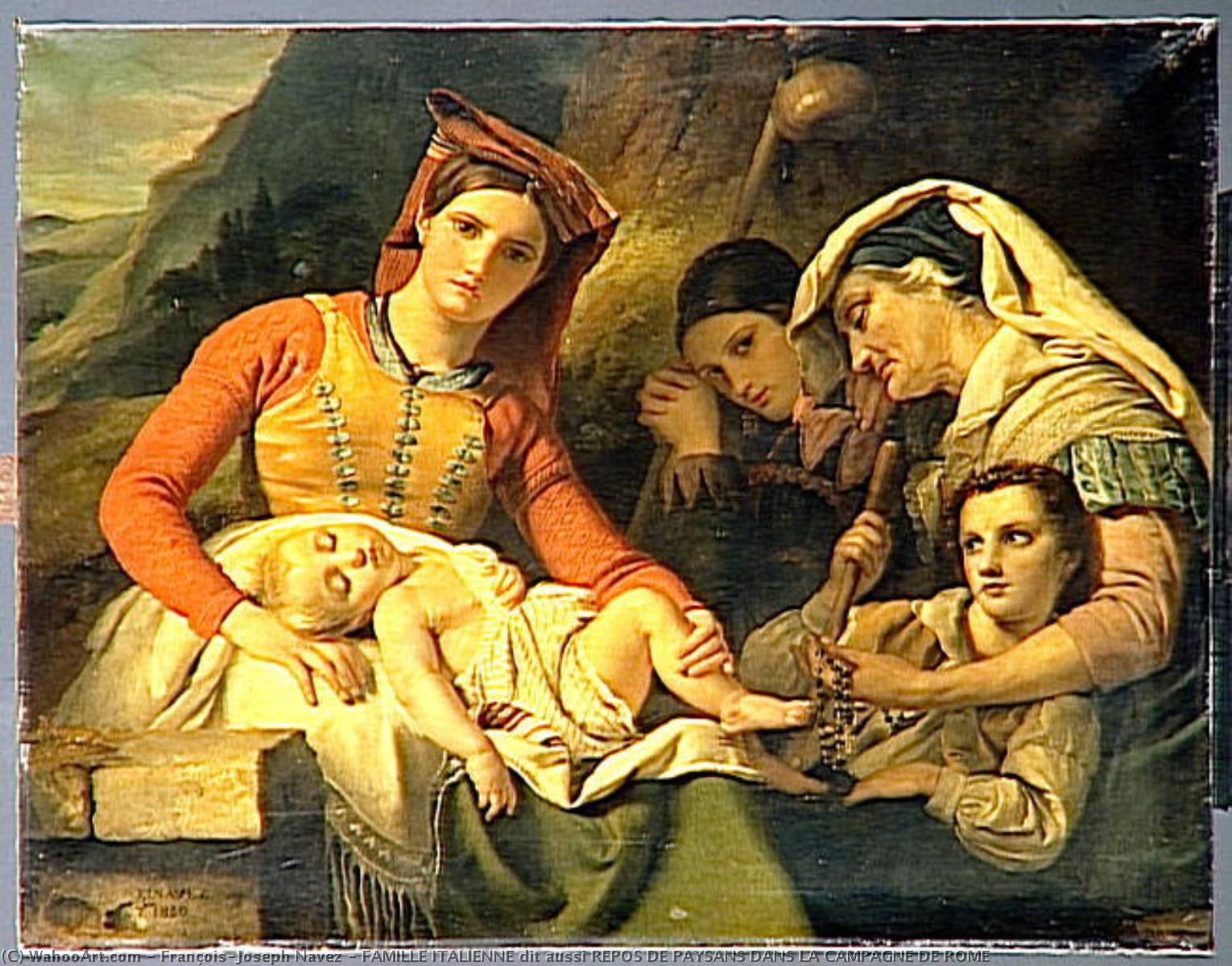 Famille Italienne Dit Aussi Repos De Paysans Dans La Campagne De Rome — François Joseph Navez