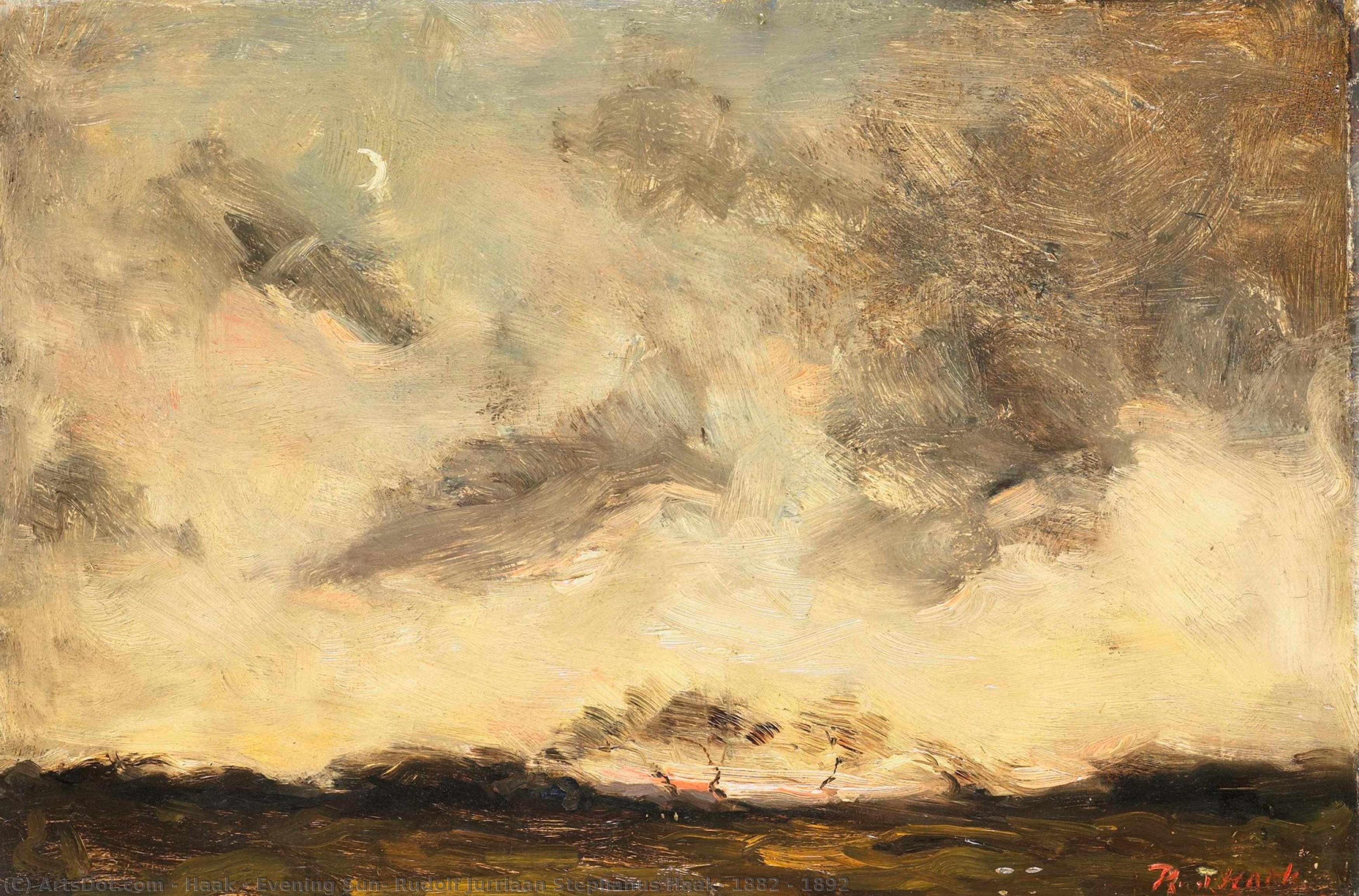Evening Sun, Rudolf Jurriaan Stephanus Haak, 1882 - 1892 — Haak