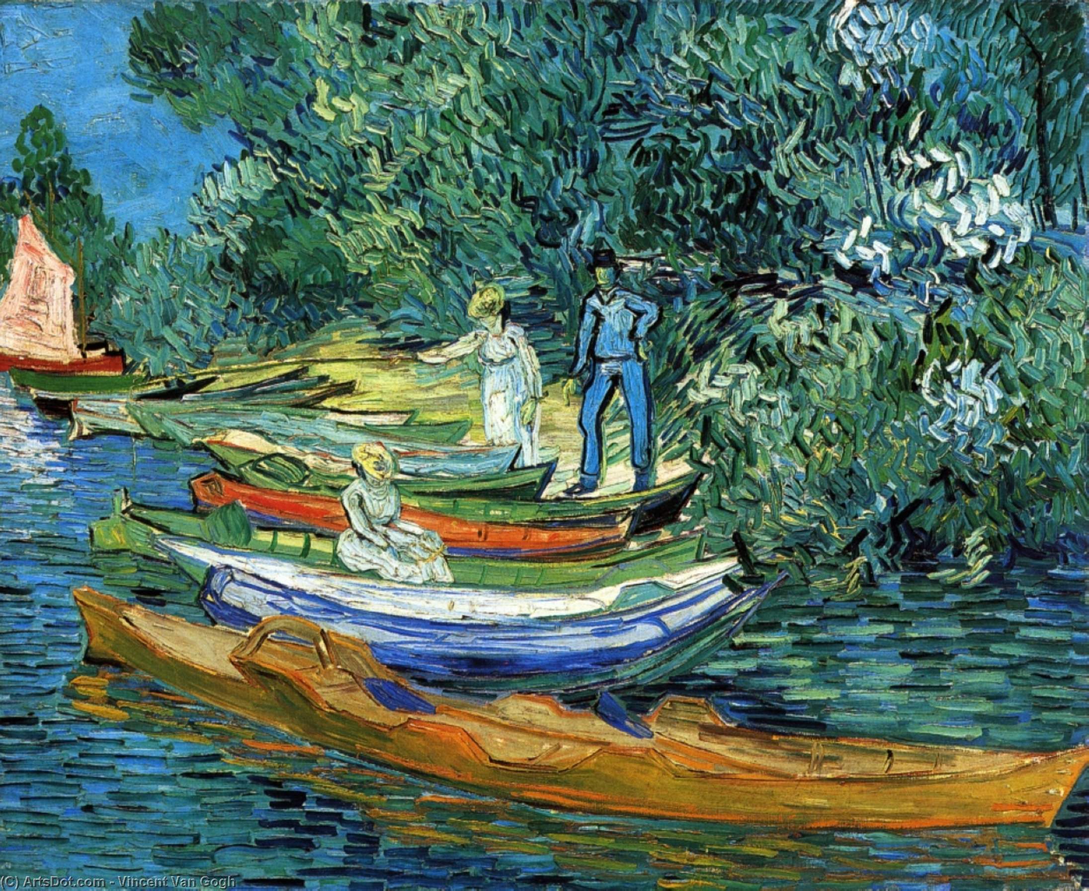 Rowing Boats On The Banks Of The Oise — Vincent Willem Van Gogh