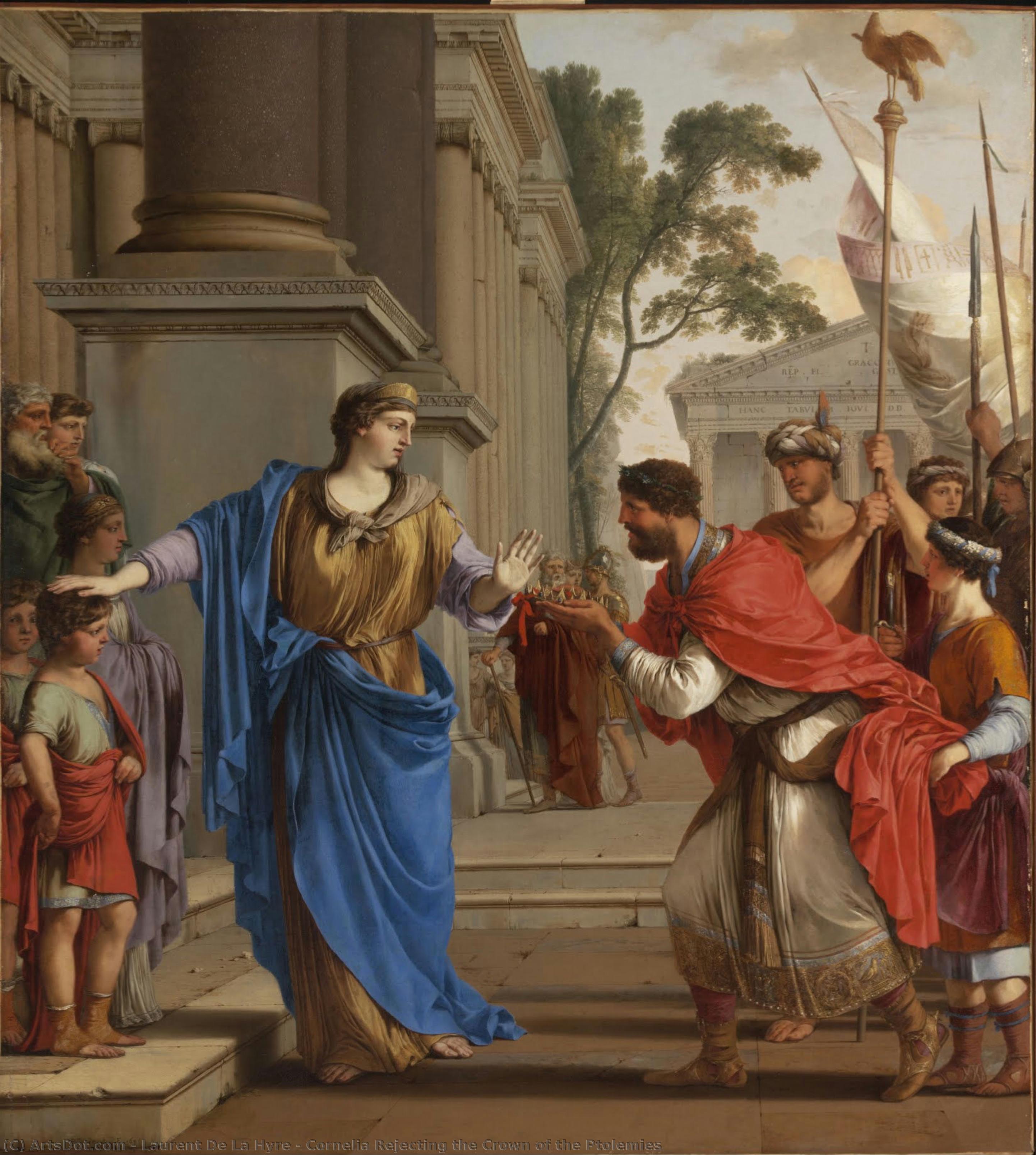 Cornelia Rejecting The Crown Of The Ptolemies — Laurent De La Hyre
