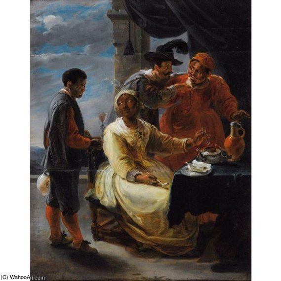 Figures At A Table — Willem Van Herp The Elder