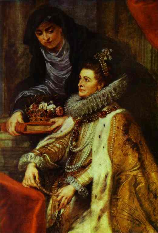 The St. Ildefonso Altar (right Wing). Archduchess Isabella — Peter Paul Rubens
