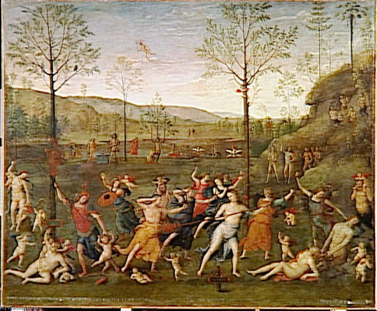 Le Combat De L'amour Et De La Chastete — Vannucci Pietro (le Perugin)