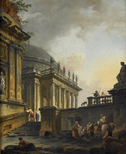Caprice Architectural Avec Temple À Rotonde — Pierre Antoine De Machy