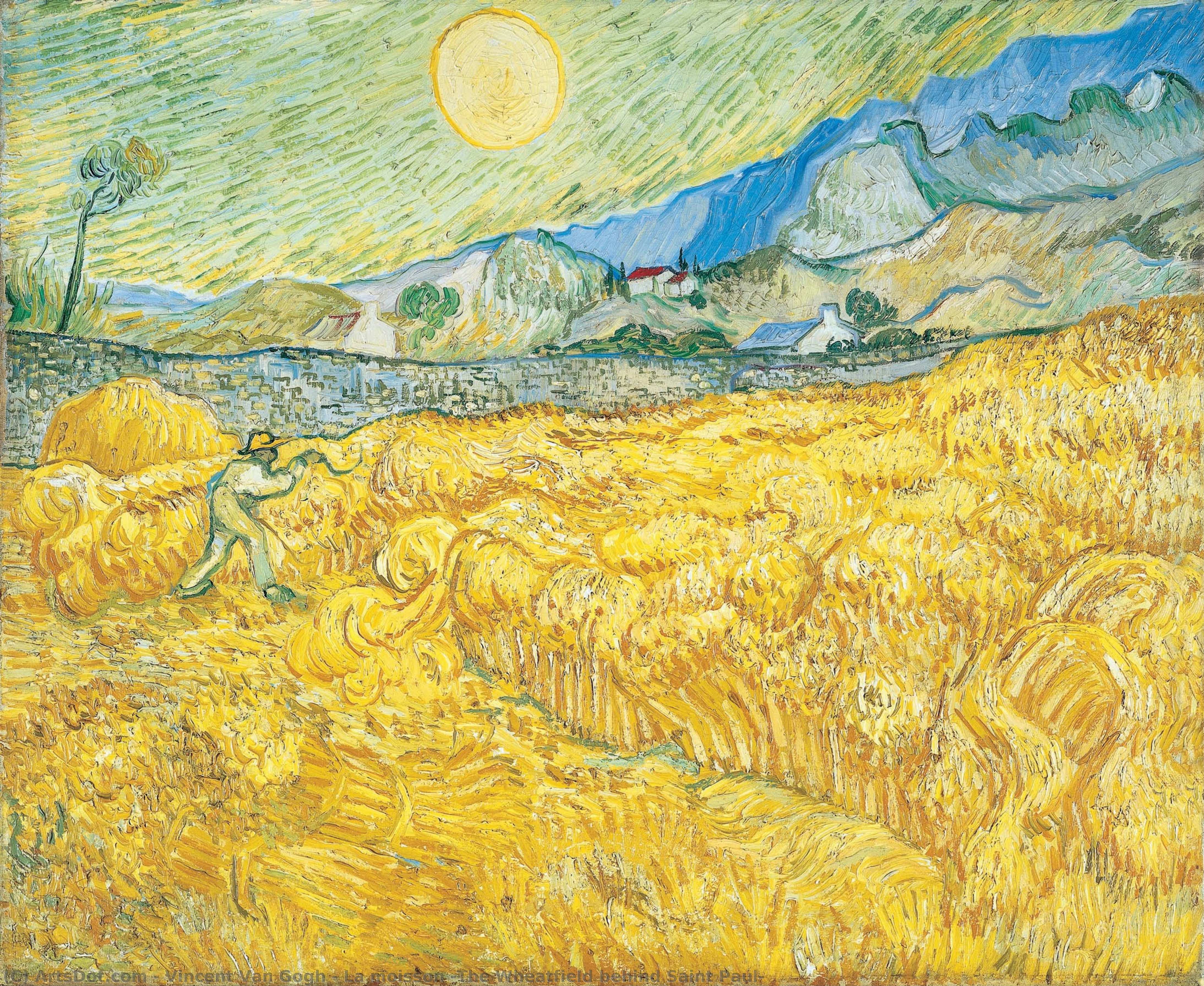 La Moisson (the Wheatfield Behind Saint Paul — Vincent Willem Van Gogh