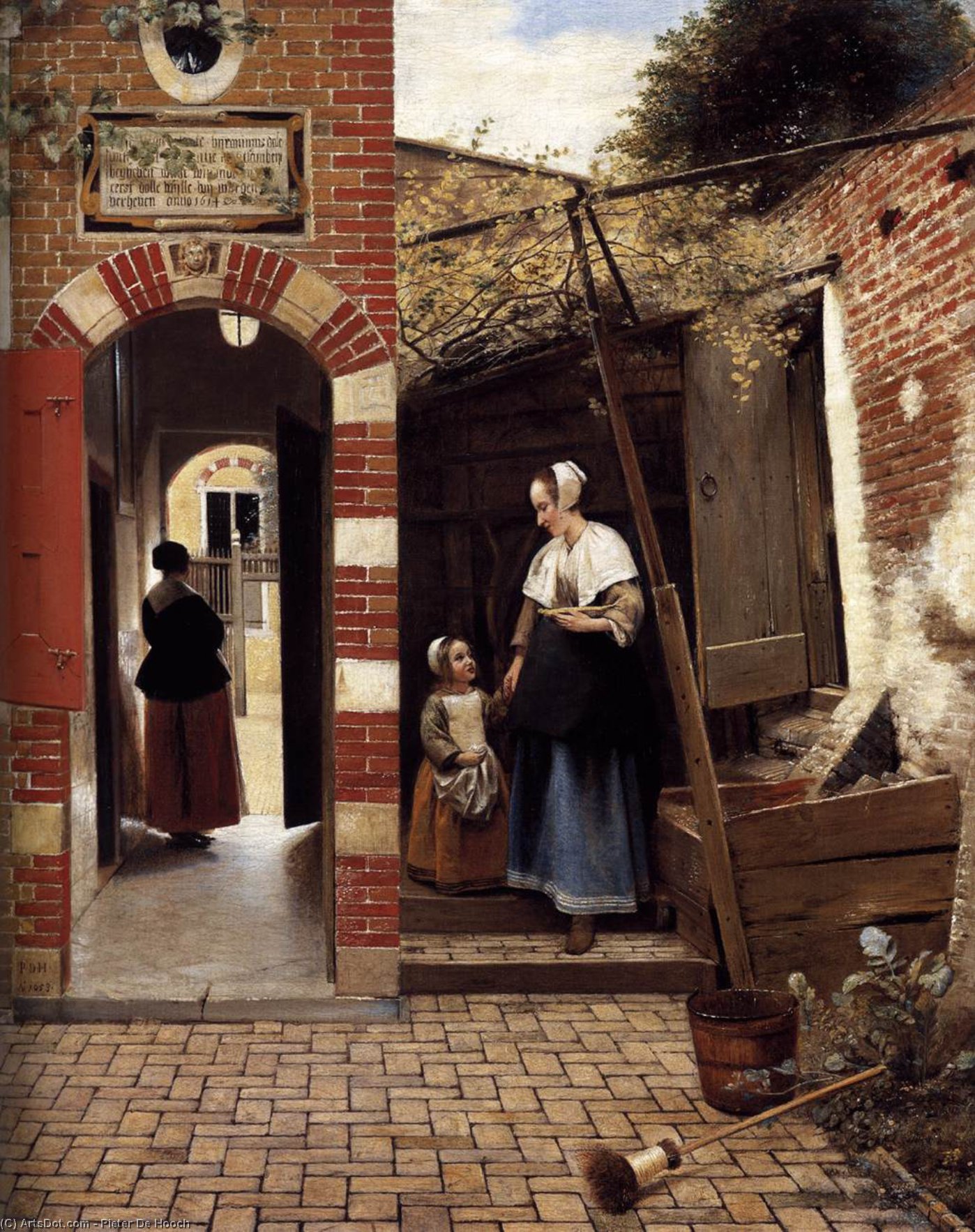 The Courtyard Of A House In Delft — Pieter De Hooch