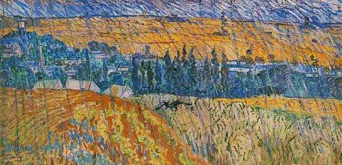 Landscape At Auvers In The Rain — Vincent Willem Van Gogh