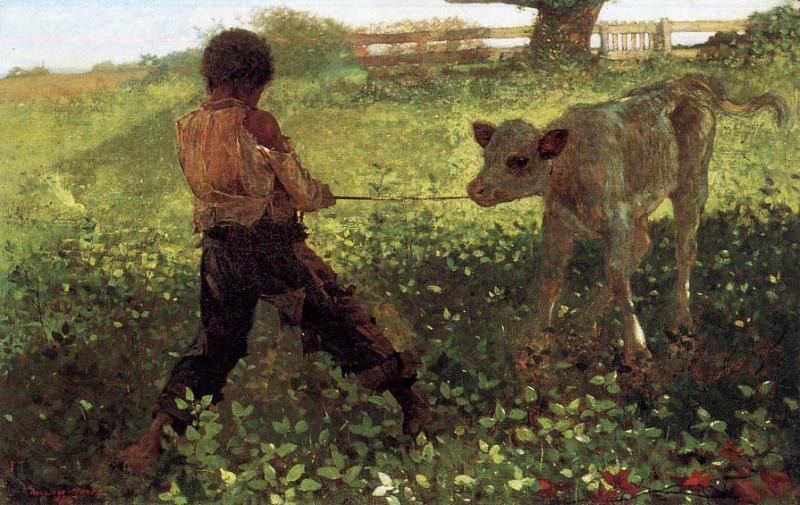 The Unruly Calf — Winslow Homer