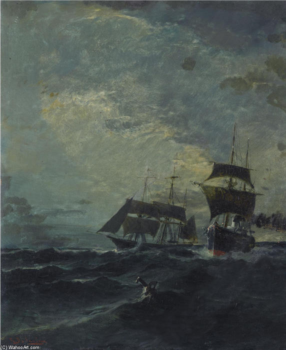 Boats At The Sea — Konstantinos Volanakis