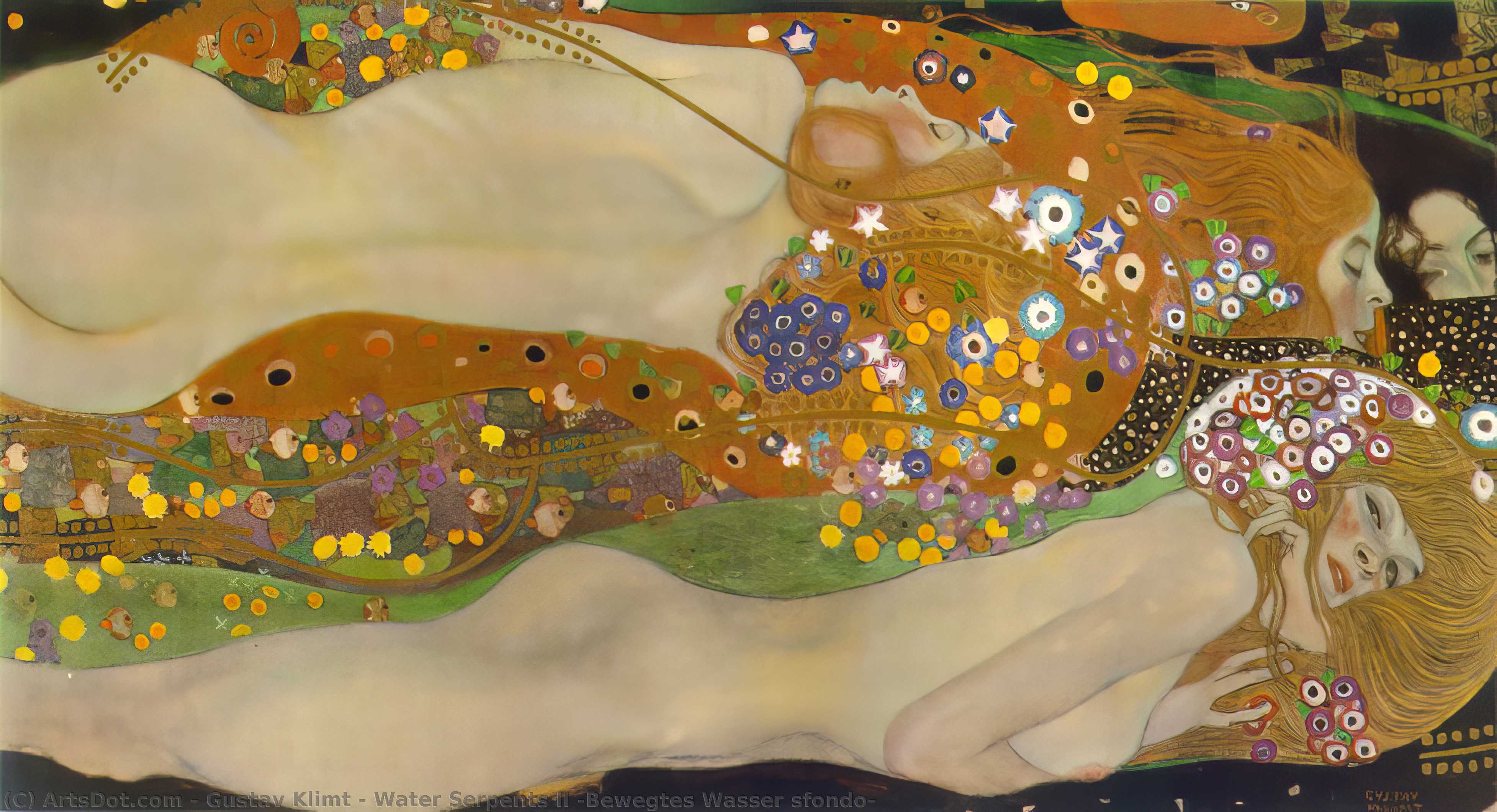 Water Serpents Ii (bewegtes Wasser Sfondo) — Gustav Klimt